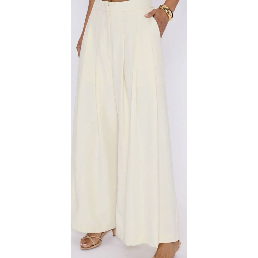 Vici NWOT Polished Pleated Trousers Wide Leg Dress Pants Size XL - Picture 3 of 8
